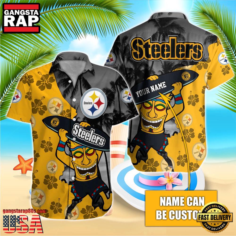 NFL Pittsburgh Steelers Retro Custom Name Hawaiian Shirts