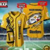 NFL Pittsburgh Steelers Team Logo Litmited Edition Baseball Jersey Shirt 3 NFL Pittsburgh Steelers Team Logo Litmited Edition Baseball Jersey