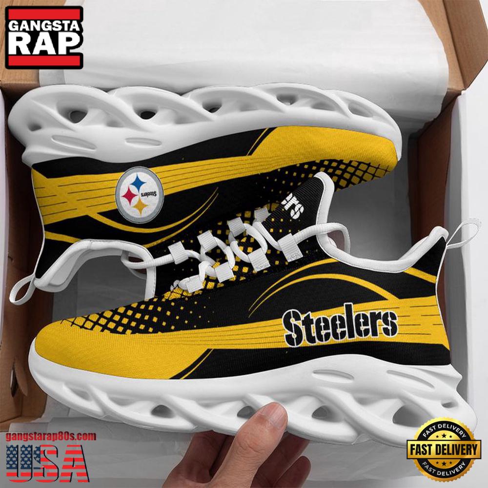 NFL Pittsburgh Steelers Waves Pattern Max Soul Shoes
