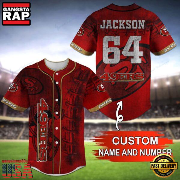 NFL San Francisco 49ers Personalized Baseball Jersey, Football Team Design Jersey Shirt