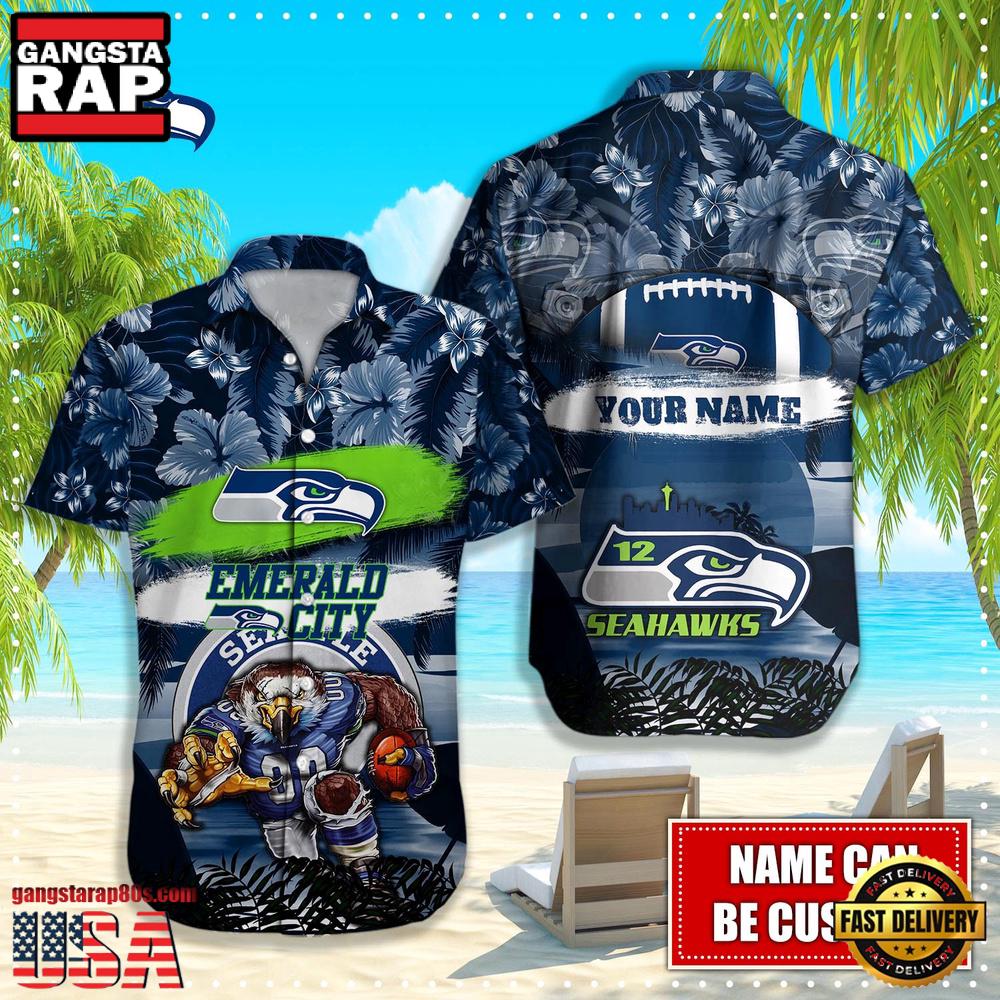 NFL Seattle Seahawks Mascot Football Hawaiian Shirt