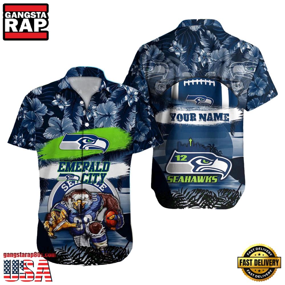 NFL Seattle Seahawks Mascot Football Hawaiian Shirt