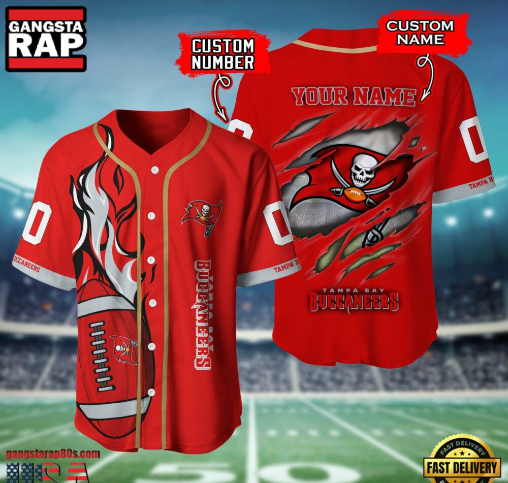 NFL Tampa Bay Buccaneers Team Logo Litmited Edition Baseball Jersey Shirt NFL Tampa Bay Buccaneers Team Logo Litmited Edition Baseball Jersey Shirt