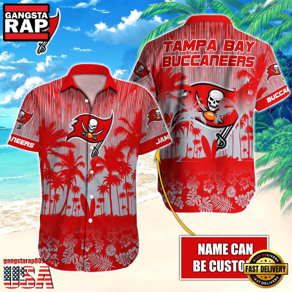 NFL Tampa Bay Buccaneers Vintage Style Custom Name Hawaiian Shirt