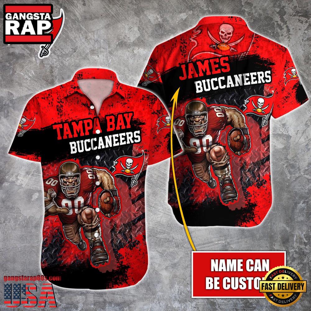 NFL Tampa Bay Buccaneers Warrior Mascot Custom Name Hawaiian Shirt