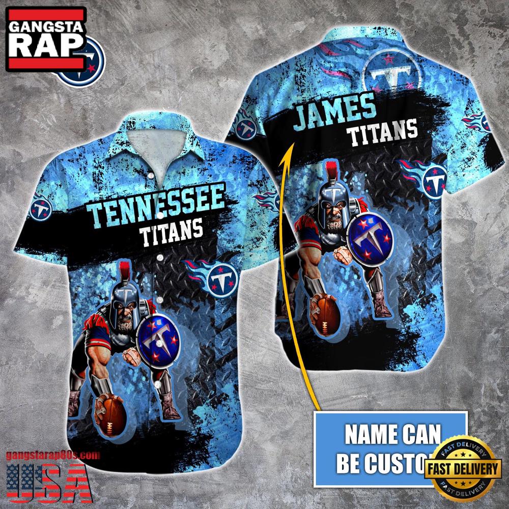 NFL Tennessee Titans Warrior Mascot Custom Name Hawaiian Shirt