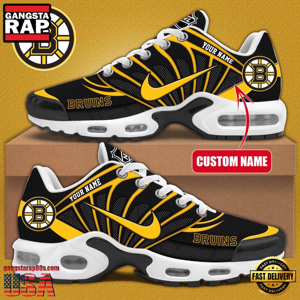 NHL Boston Bruins Hockey Logo Custom Name Air Max Plus Shoes