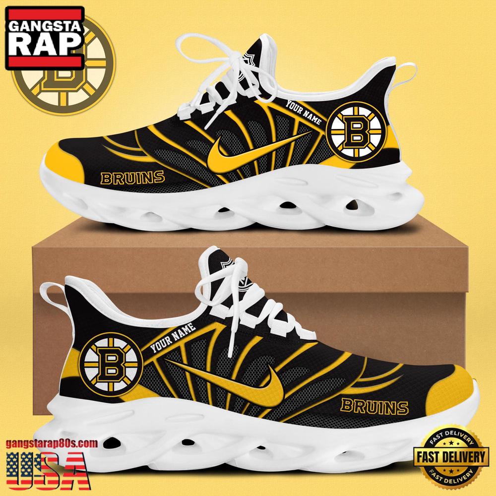 NHL Boston Bruins Hockey Logo Custom Name Max Soul Shoes