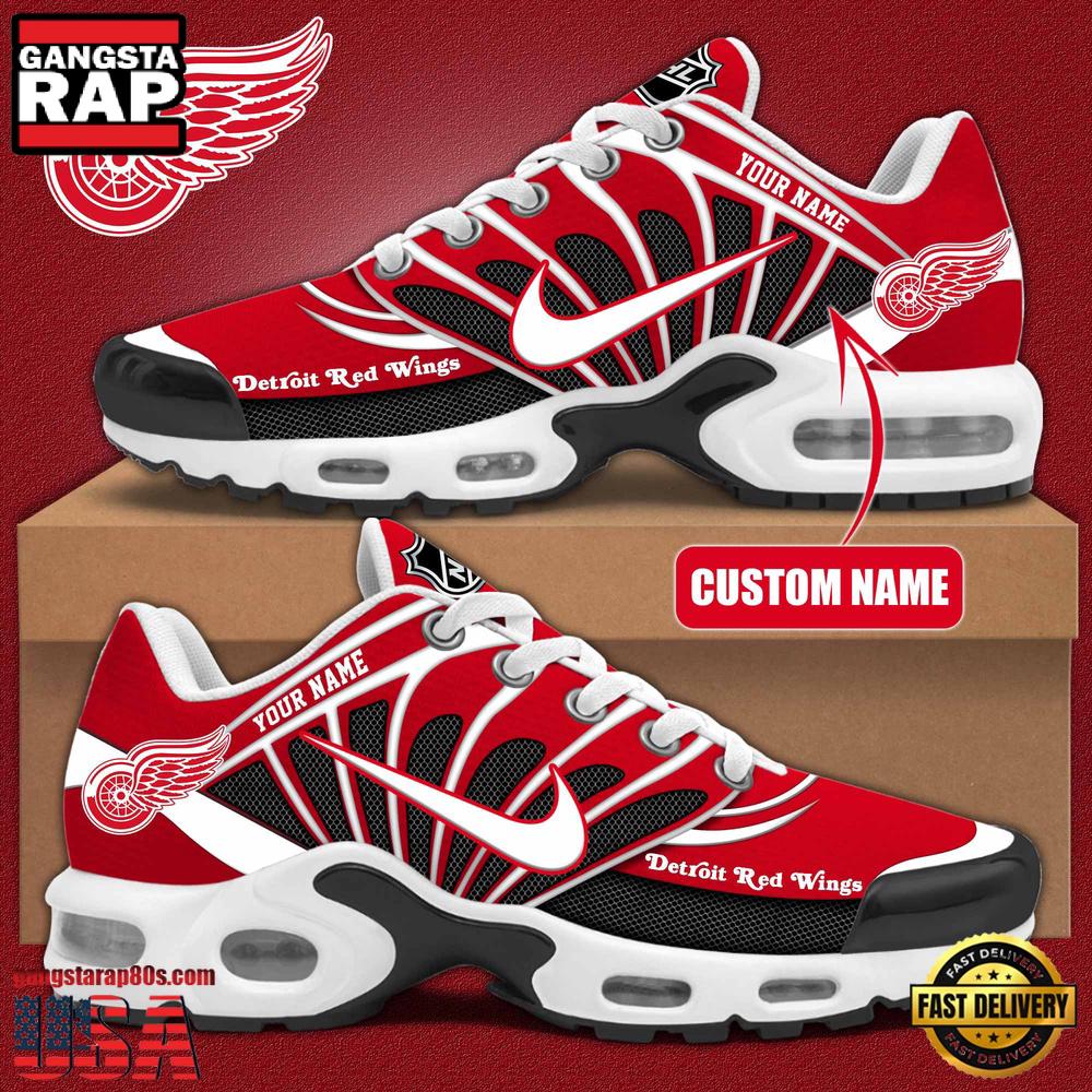NHL Detroit Red Wings Hockey Logo Custom Name Air Max Plus Shoes