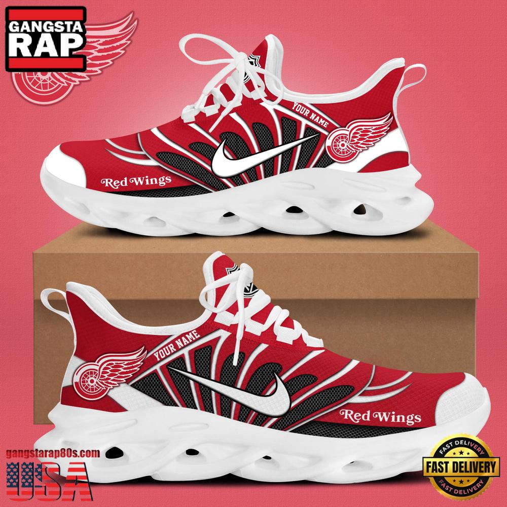 NHL Detroit Red Wings Hockey Logo Custom Name Max Soul Shoes