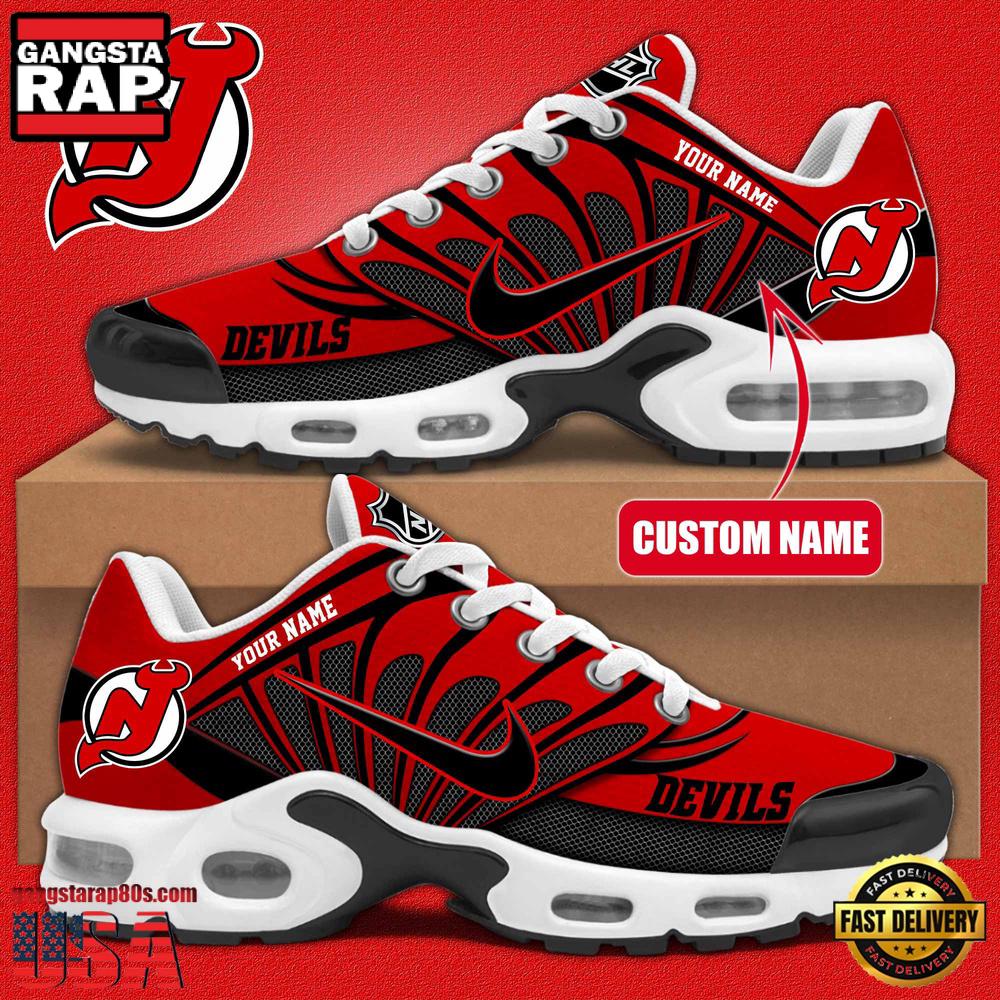 NHL New Jersey Devils Hockey Logo Custom Name Air Max Plus Shoes