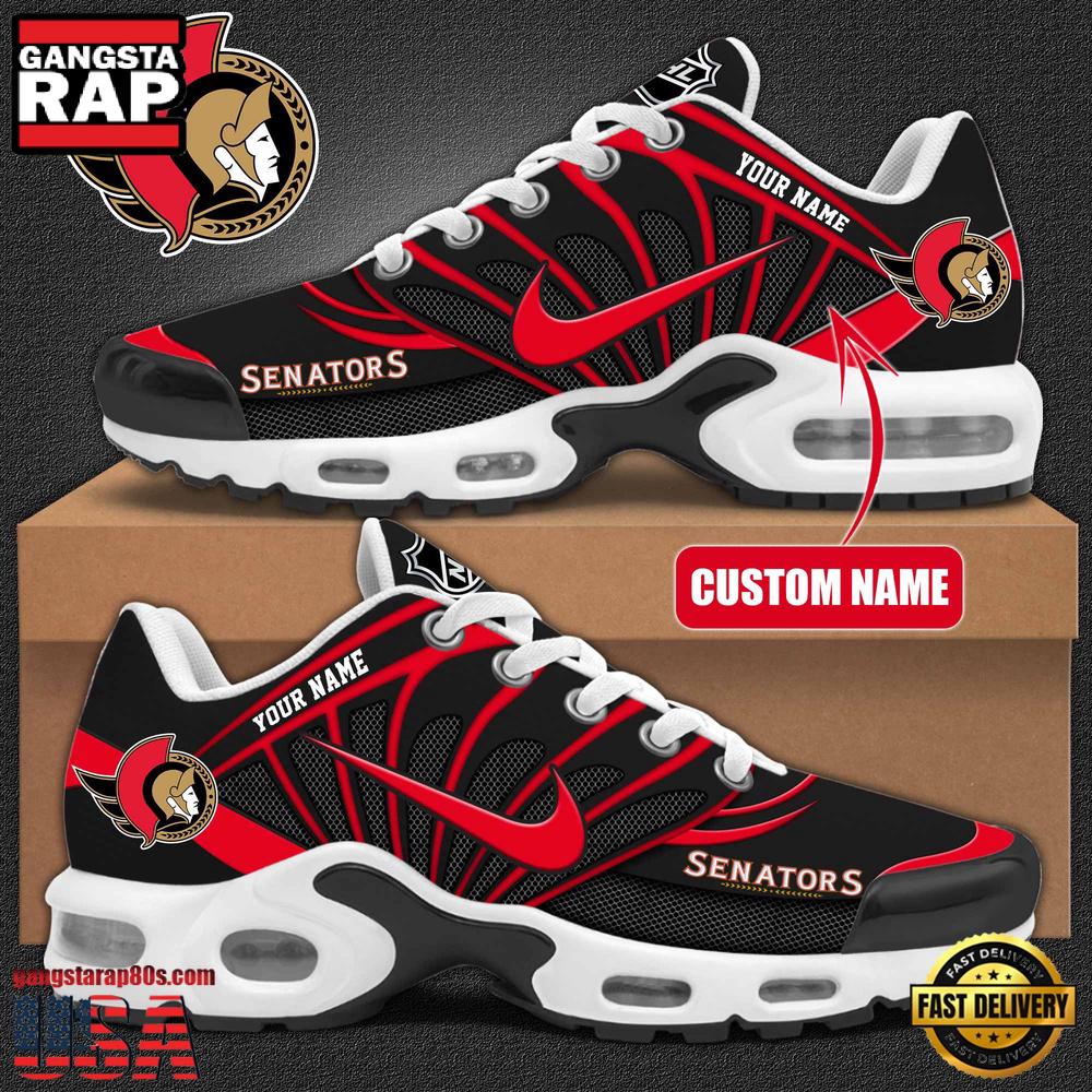 NHL Ottawa Senators Hockey Logo Custom Name Air Max Plus Shoes