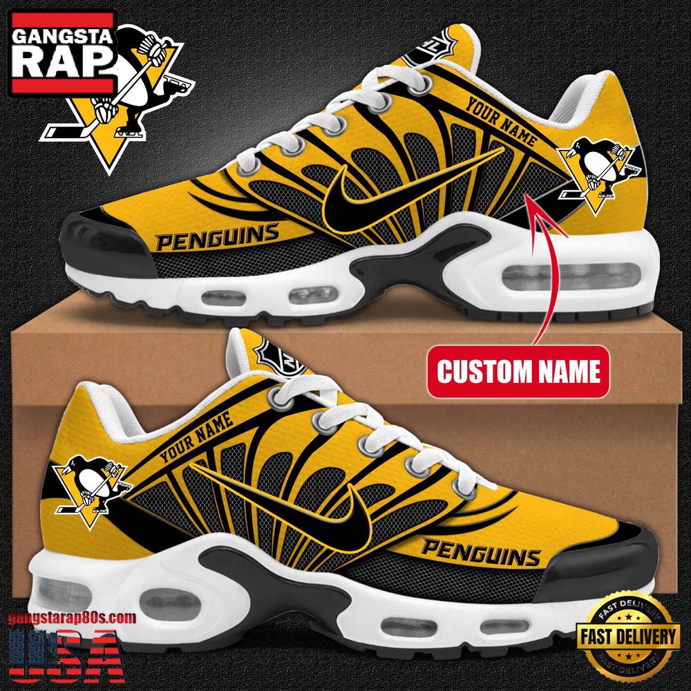 NHL Pittsburgh Penguins Hockey Logo Custom Name Air Max Plus Shoes