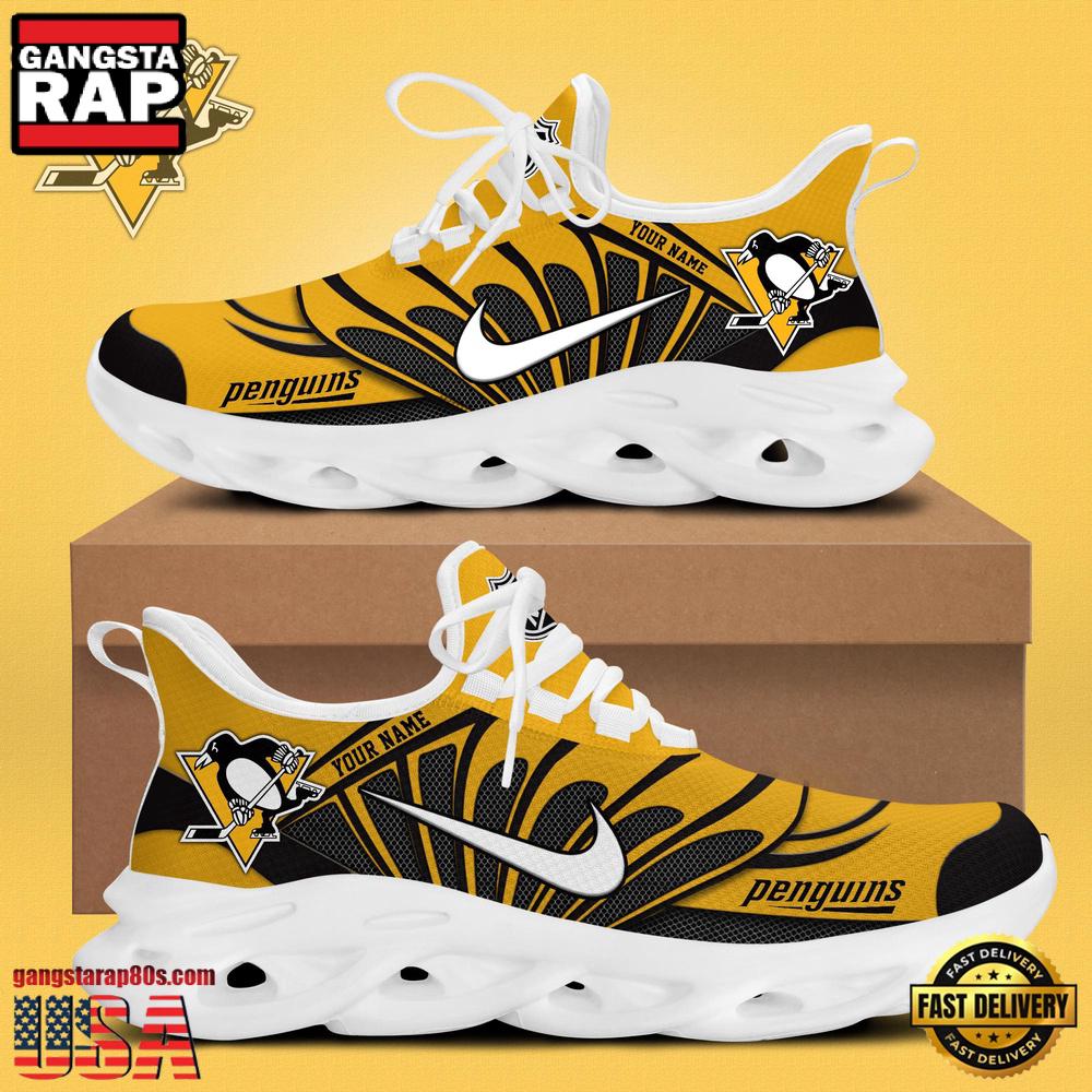 NHL Pittsburgh Penguins Hockey Logo Custom Name Max Soul Shoes