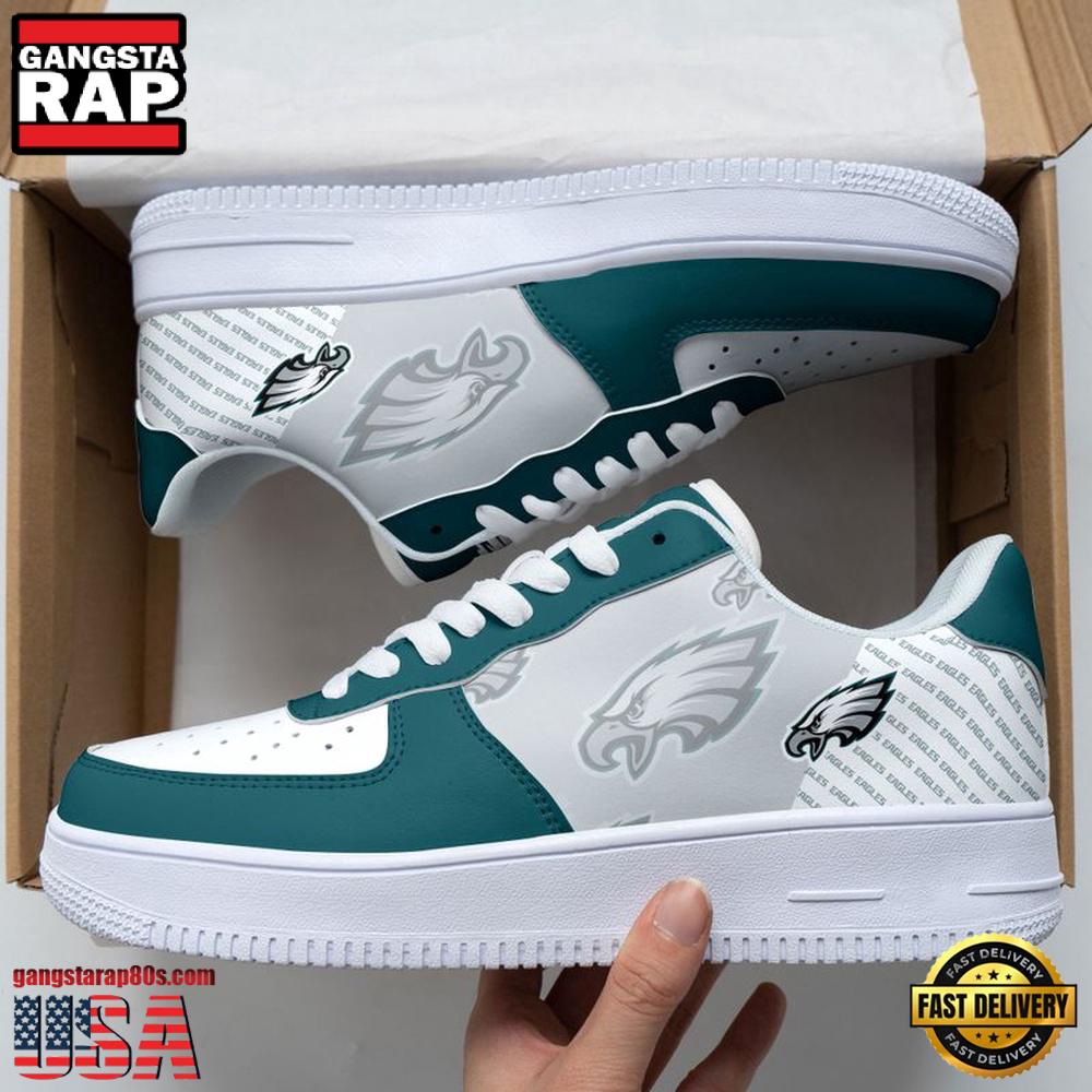 NFL Philadelphia Eagles Basic Pattern Football New Design Air Force 1 Running Sneakers Shoes NFL Philadelphia Eagles Basic Pattern Football New Design Air Force 1 Running Sneakers Shoes