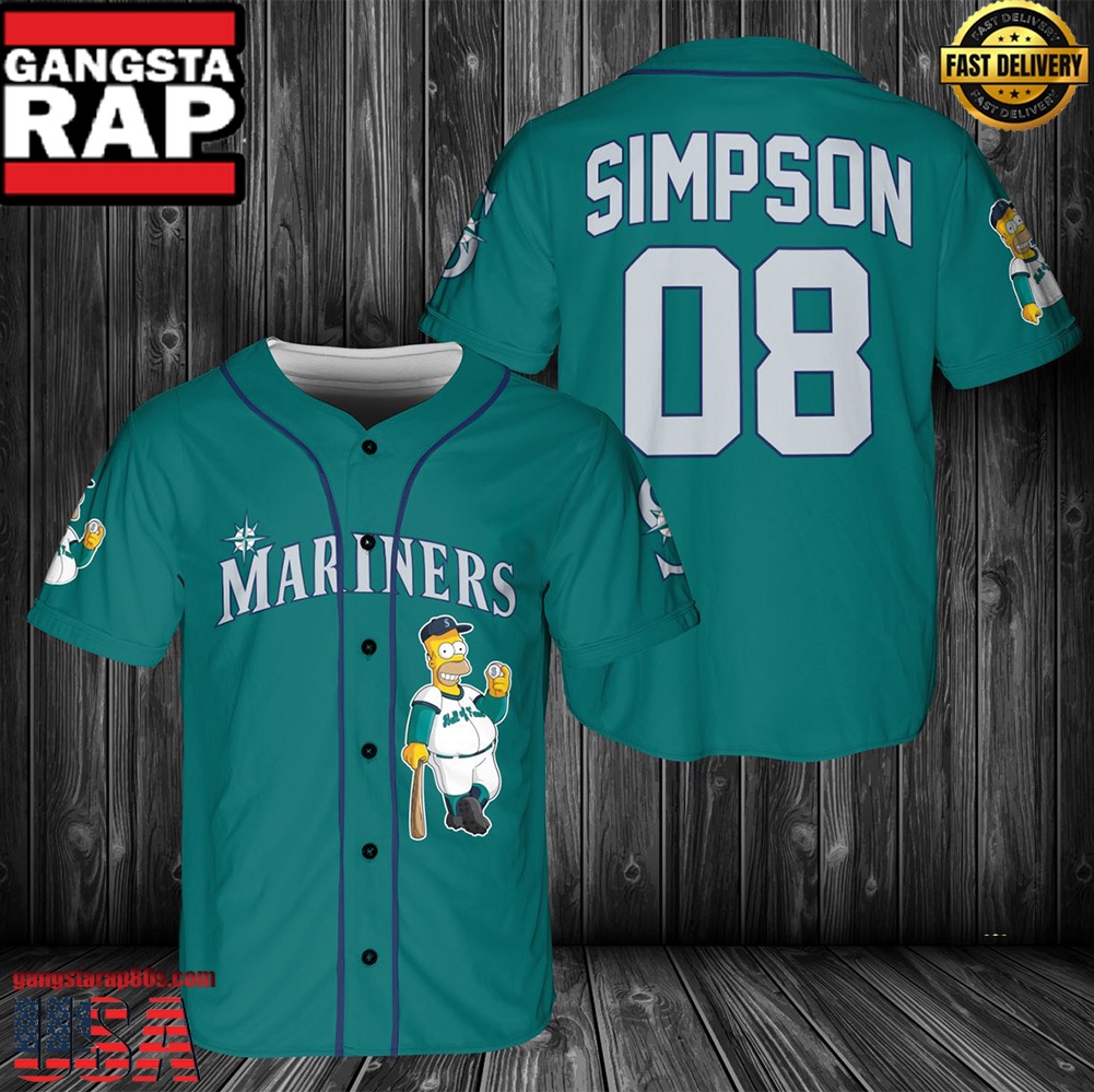 Seattle Mariners MLB Simpson Baseball Jersey