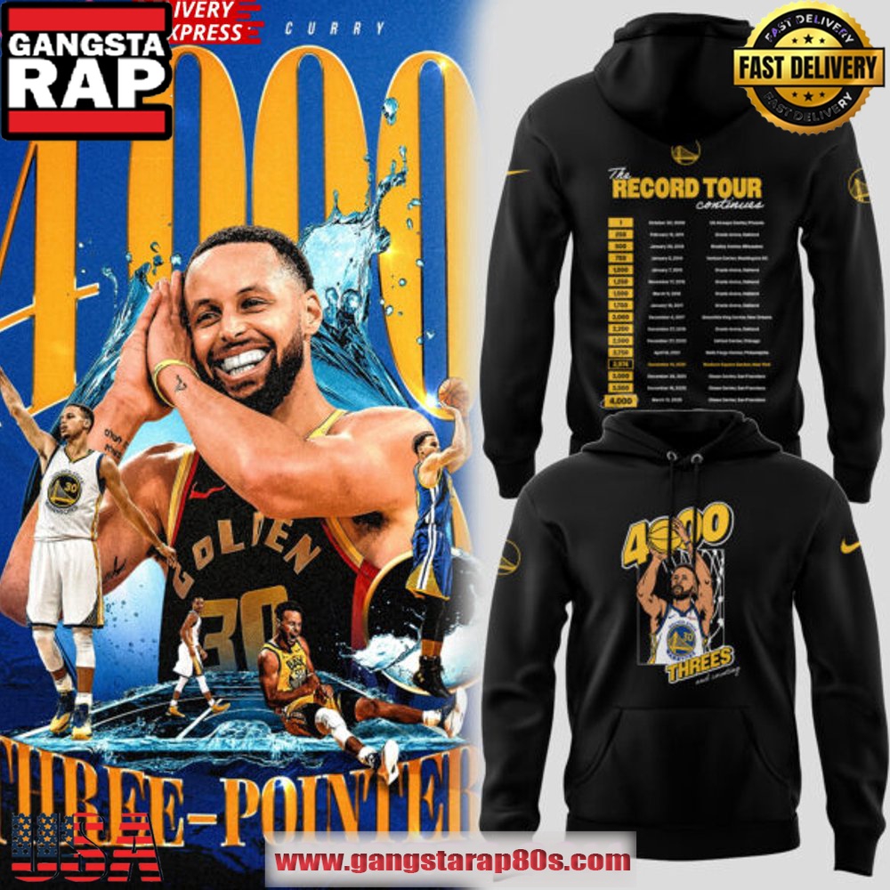 Stephen Curry 4000 Threes Record Tour 2025 Special All Over Print Hoodie Stephen Curry 4000 Threes Record Tour 2025 Special All Over Print Hoodie