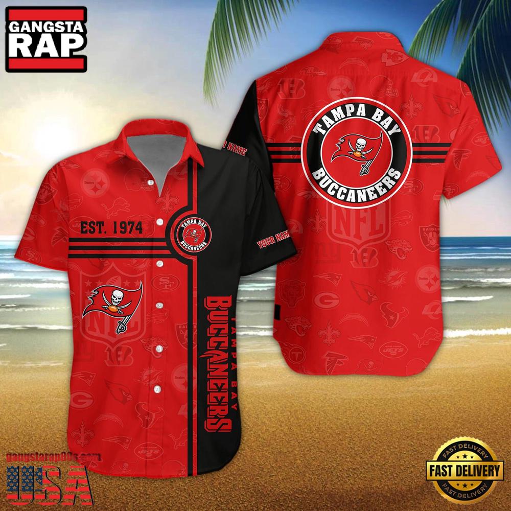 NFL Tampa Bay Buccaneers Logo Team Custom Name New Design Hawaiian Shirt NFL Tampa Bay Buccaneers Logo Team Custom Name New Design Hawaiian Shirt