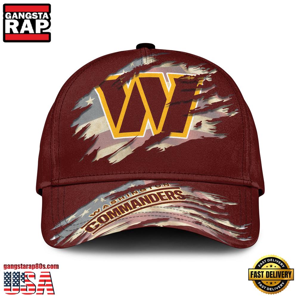 Washington Commanders American Flag Baseball Cap