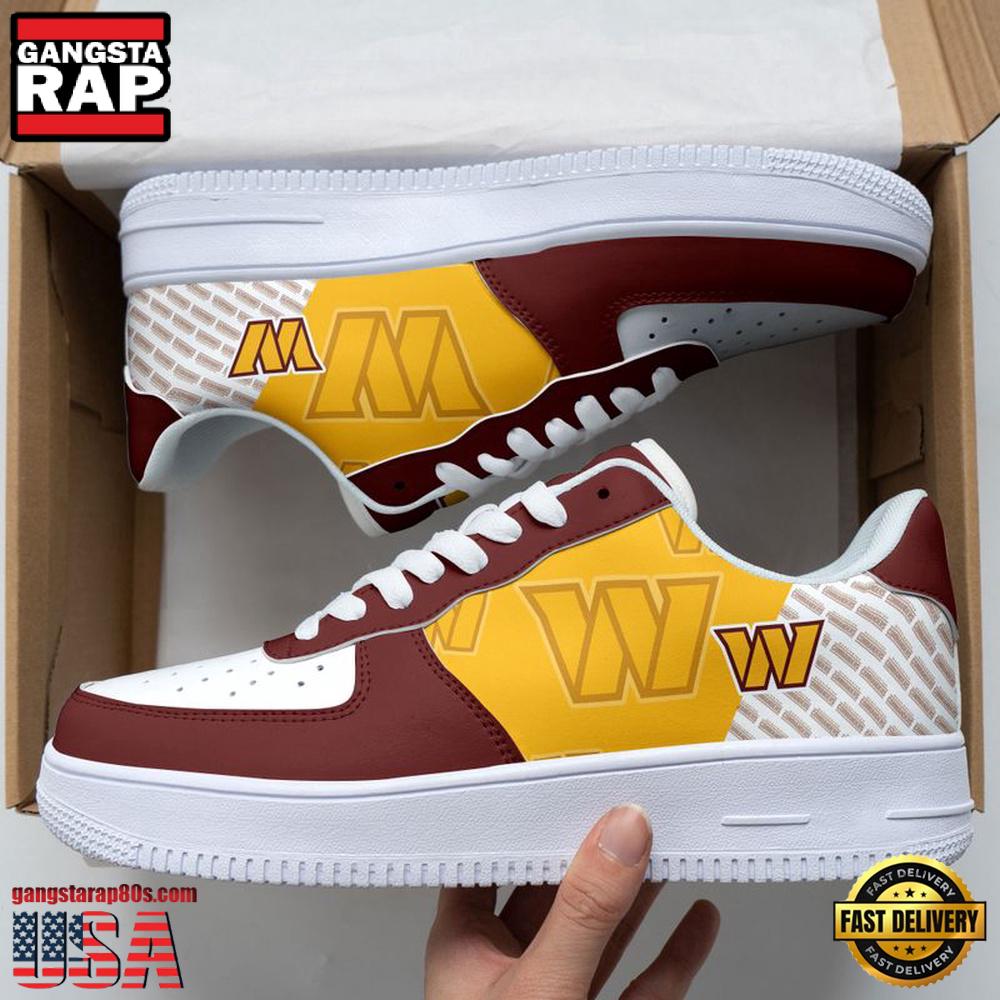 NFL Washington Commanders Basic Pattern Football New Design Air Force 1 Running Sneakers Shoes NFL Washington Commanders Basic Pattern Football New Design Air Force 1 Running Sneakers Shoes