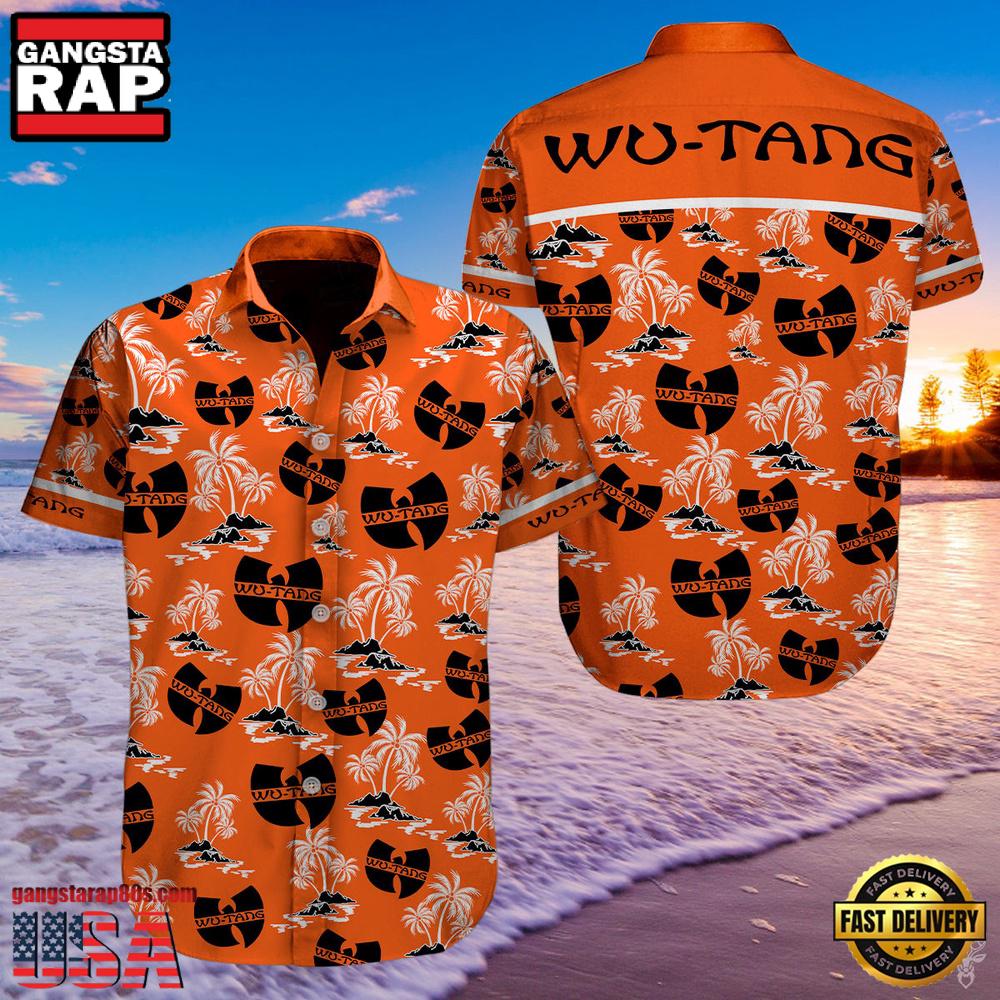 Wu-Tang Coconut Color Orange Hawaiian Shirt