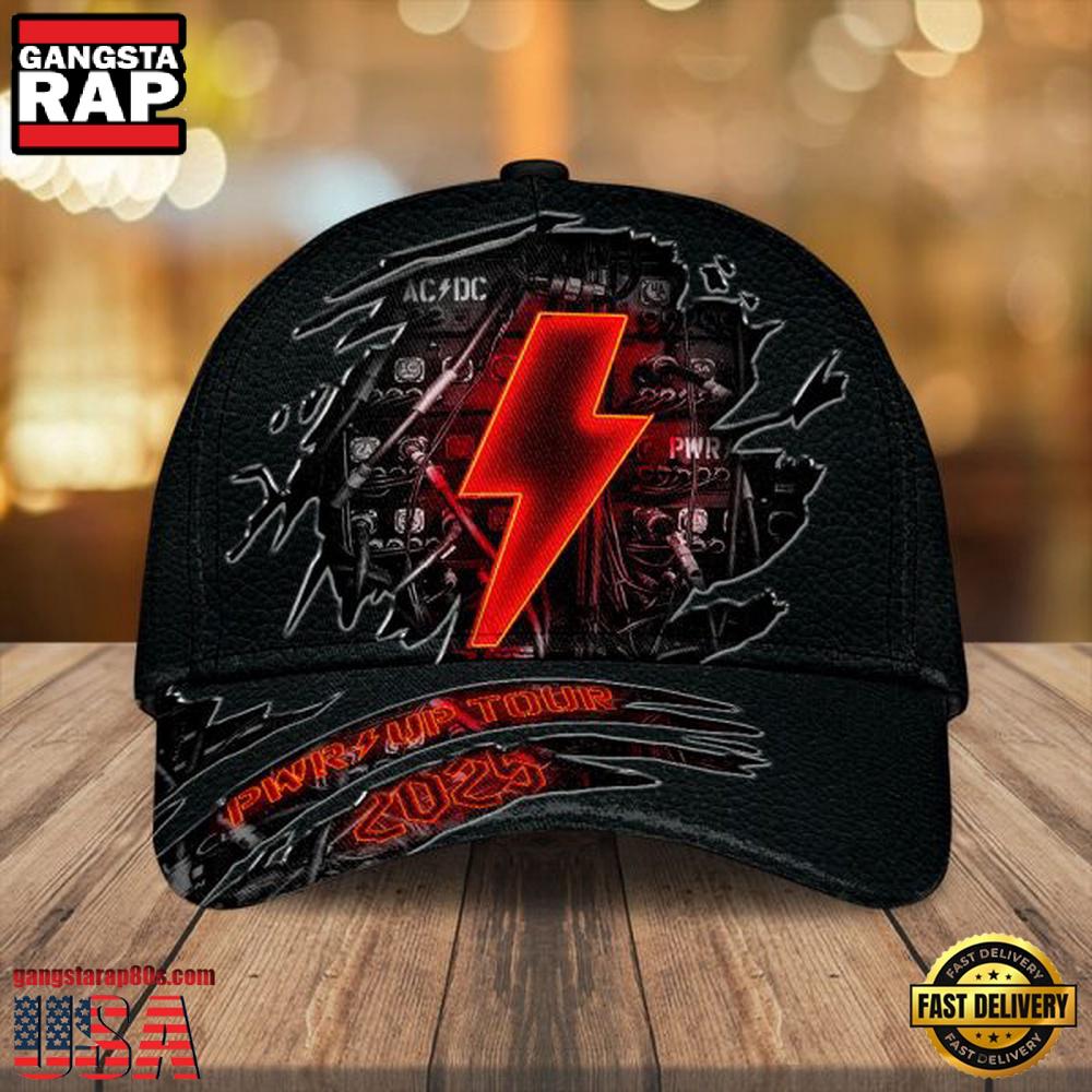 ACDC Power Up Tour 2025 Logo Music Baeball Cap