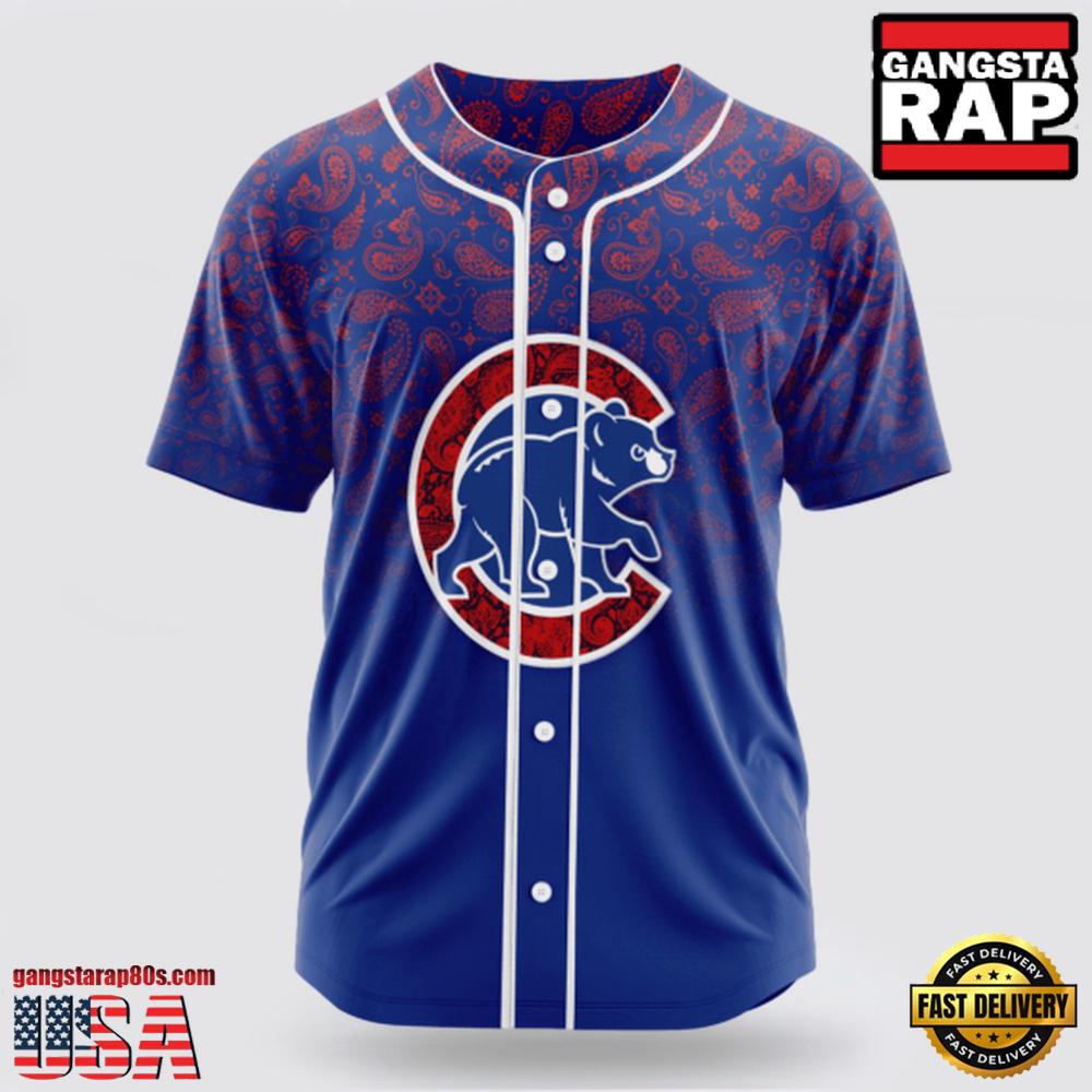 MLB Chicago Cubs Paisley Pattern Baseball Jersey MLB Chicago Cubs Paisley Pattern Baseball Jersey