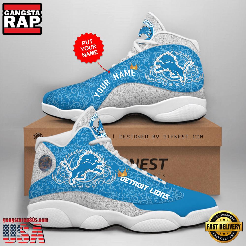 Custom Name Detroit Lions NFL Air Jordan 13 For Men Women