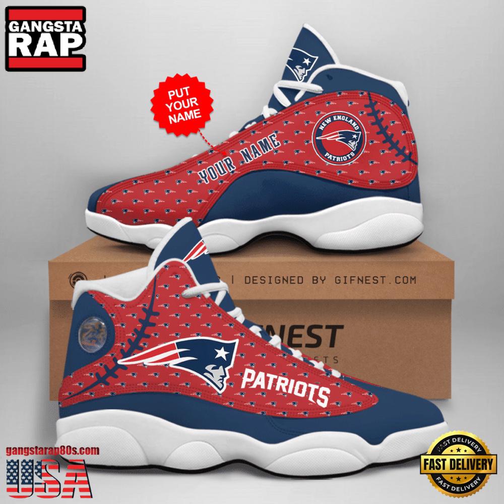 Custom Name New England Patriots NFL Air Jordan 13 For Men Women
