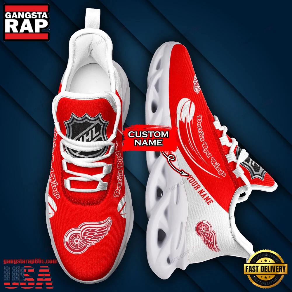 Custom Name NHL Detroit Red Wings Team Sport Max Soul Shoes