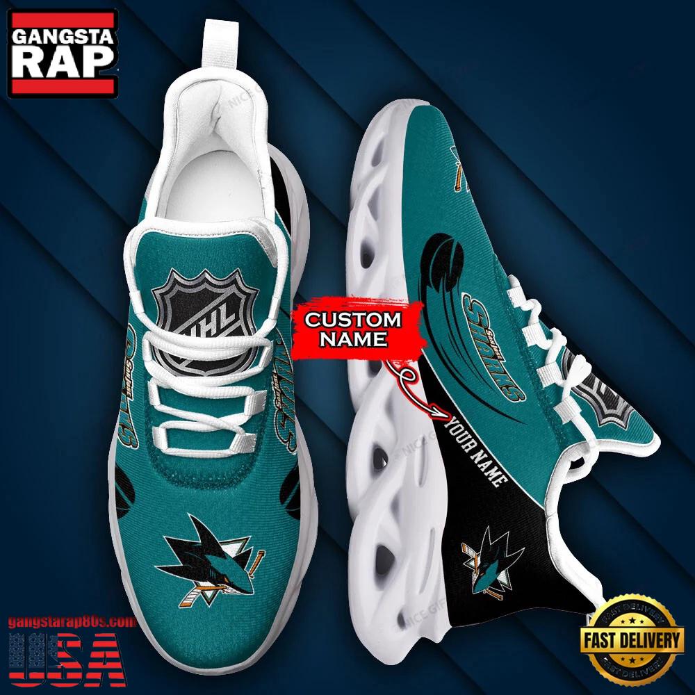 Custom Name NHL San Jose Sharks Team Sport Max Soul Shoes