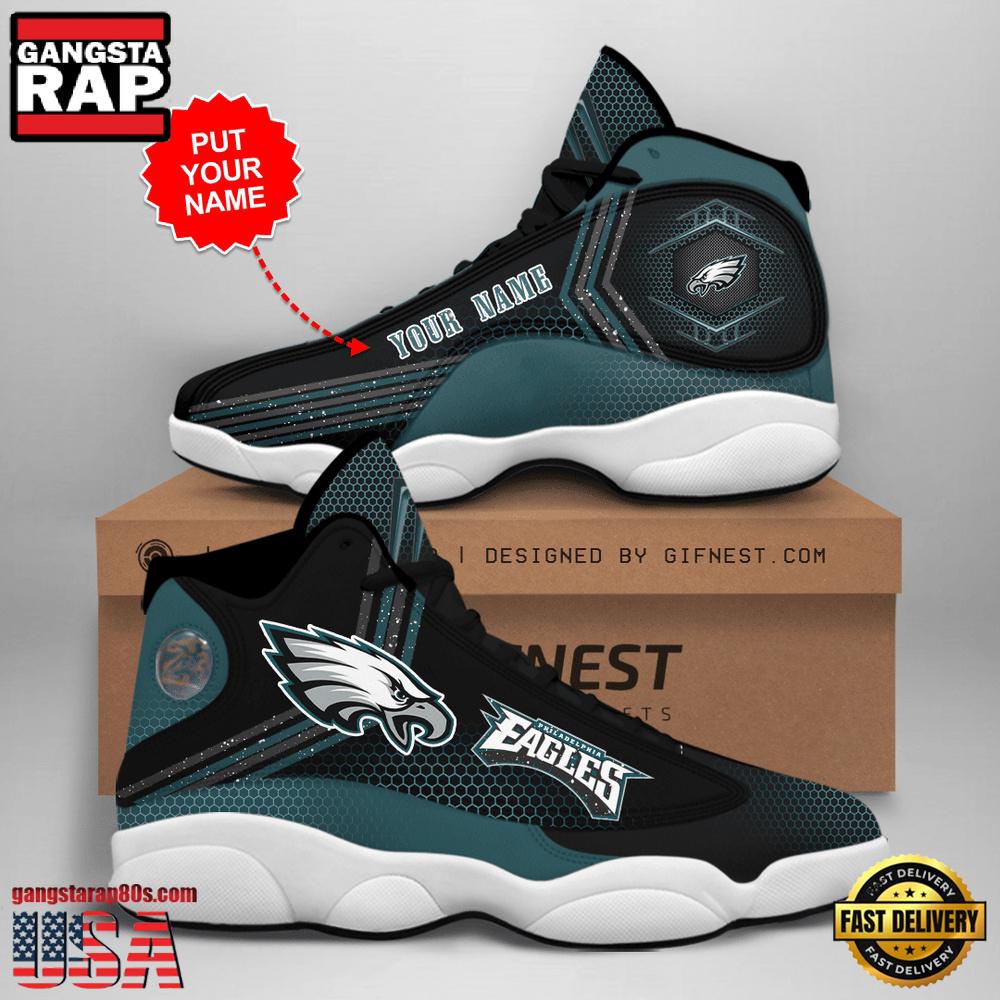 Custom Name Philadelphia Eagles NFL Air Jordan 13 For Men Women