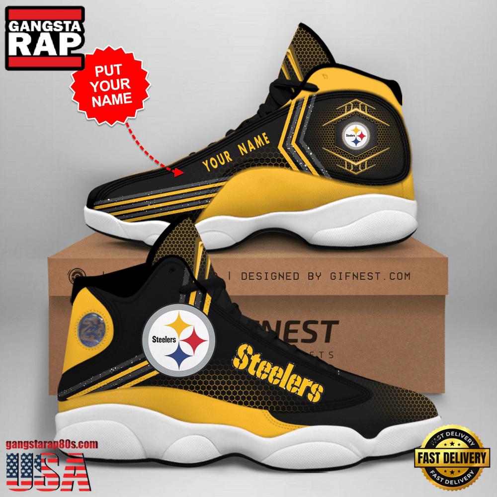 Custom Name Pittsburgh Steelers NFL Air Jordan 13 For Men Women