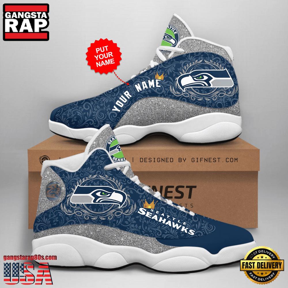 Custom Name Seattle Seahawks NFL Air Jordan 13 For Men Women