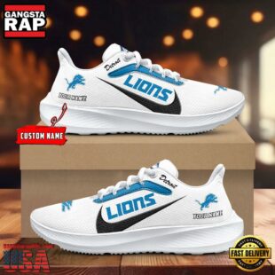 Detroit Lions Running Shoes Custom Your Name