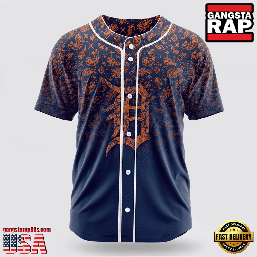 MLB Detroit Tigers Paisley Pattern Baseball Jersey MLB Detroit Tigers Paisley Pattern Baseball Jersey