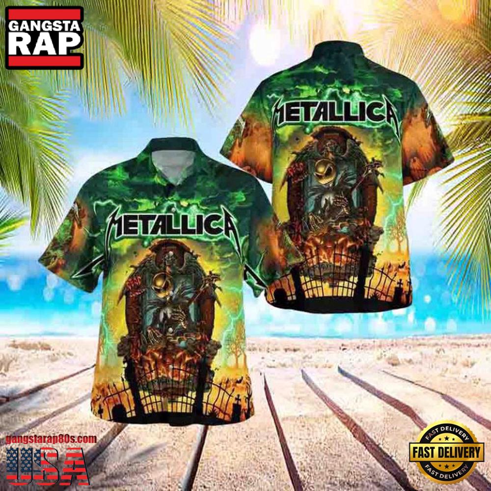 Metallica Jack Skellington Metallica Tour Hot Summer Aloha Shirt Shirt Metallica Jack Skellington Metallica Tour Hot Summer Aloha Shirt Shirt