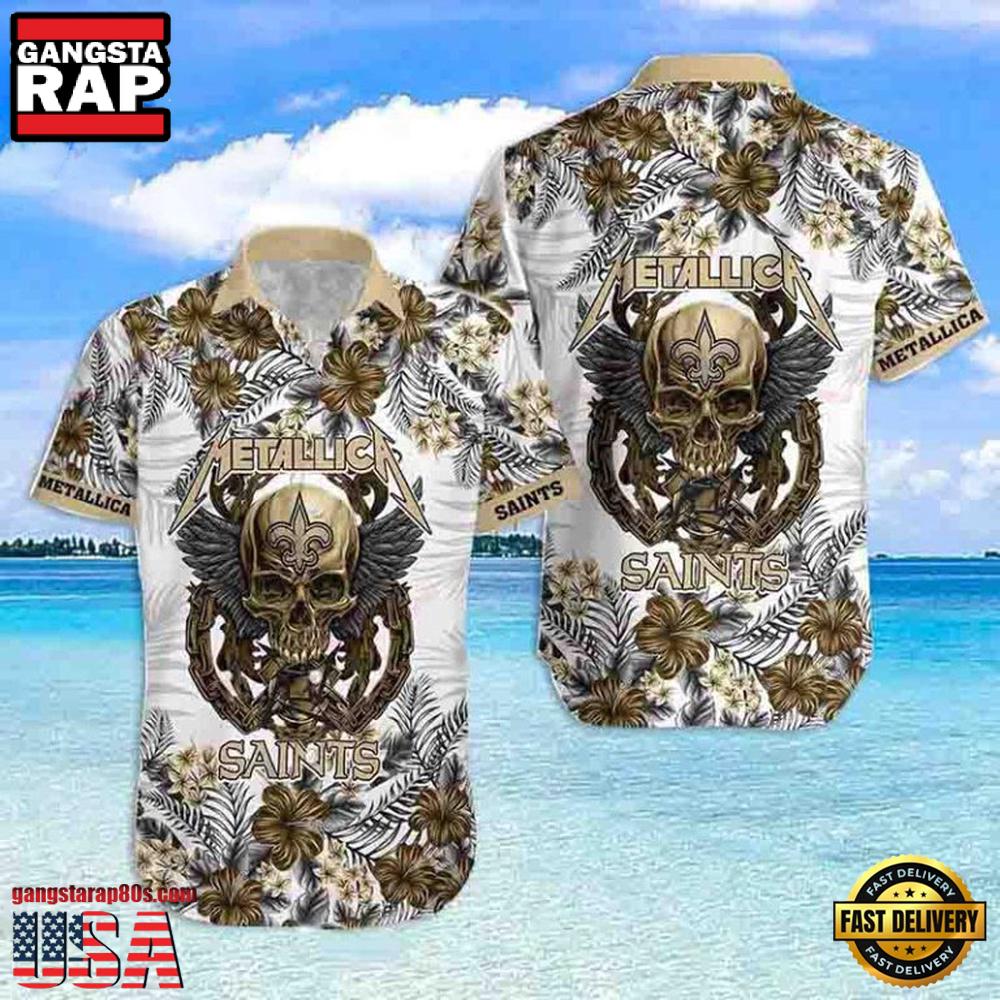 Metallica Skull and Tropical Flower Pattern Hot Summer Aloha Shirt Shirt Metallica Skull and Tropical Flower Pattern Hot Summer Aloha Shirt Shirt