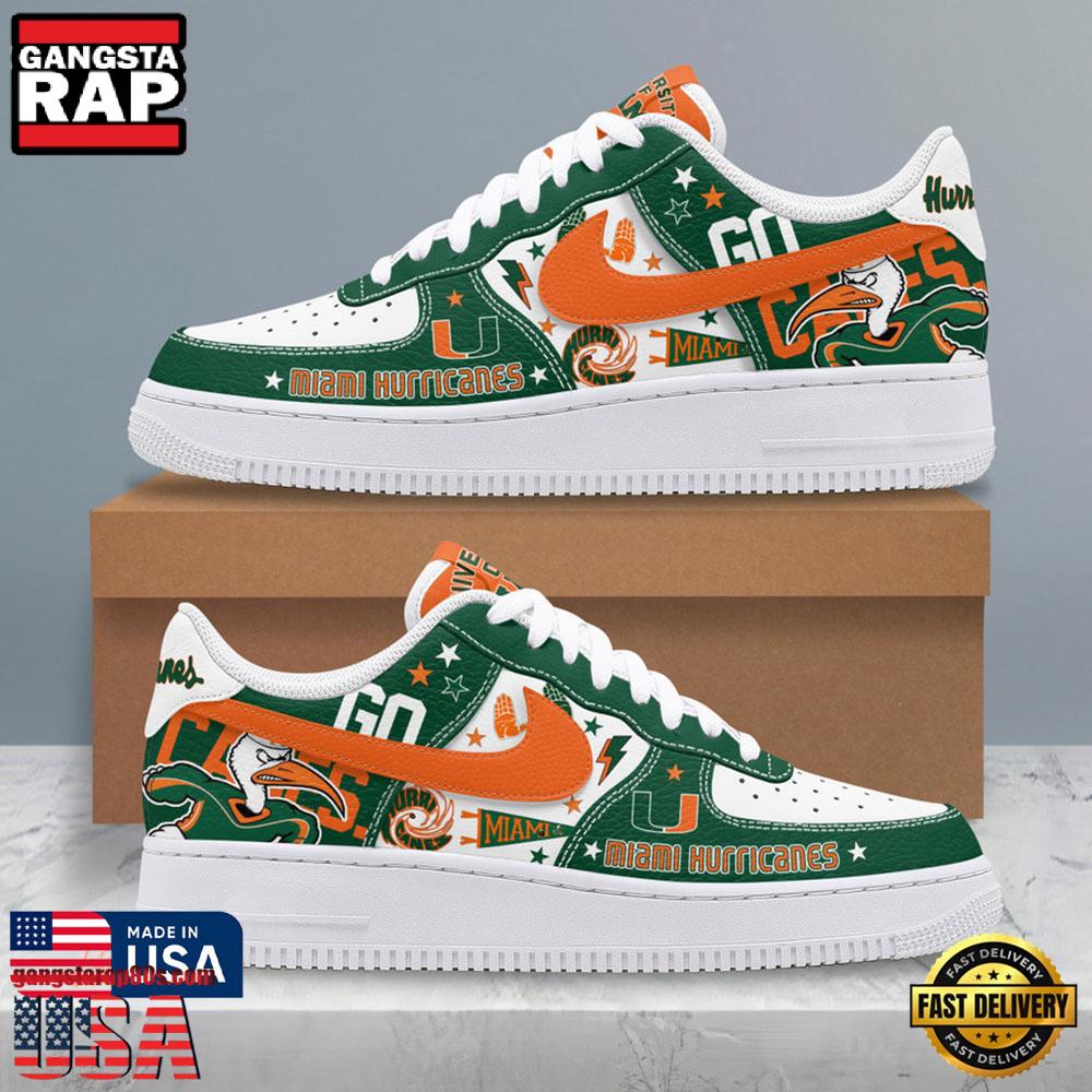 Miami Hurricanes New Design 2025 Air Force 1 Shoes