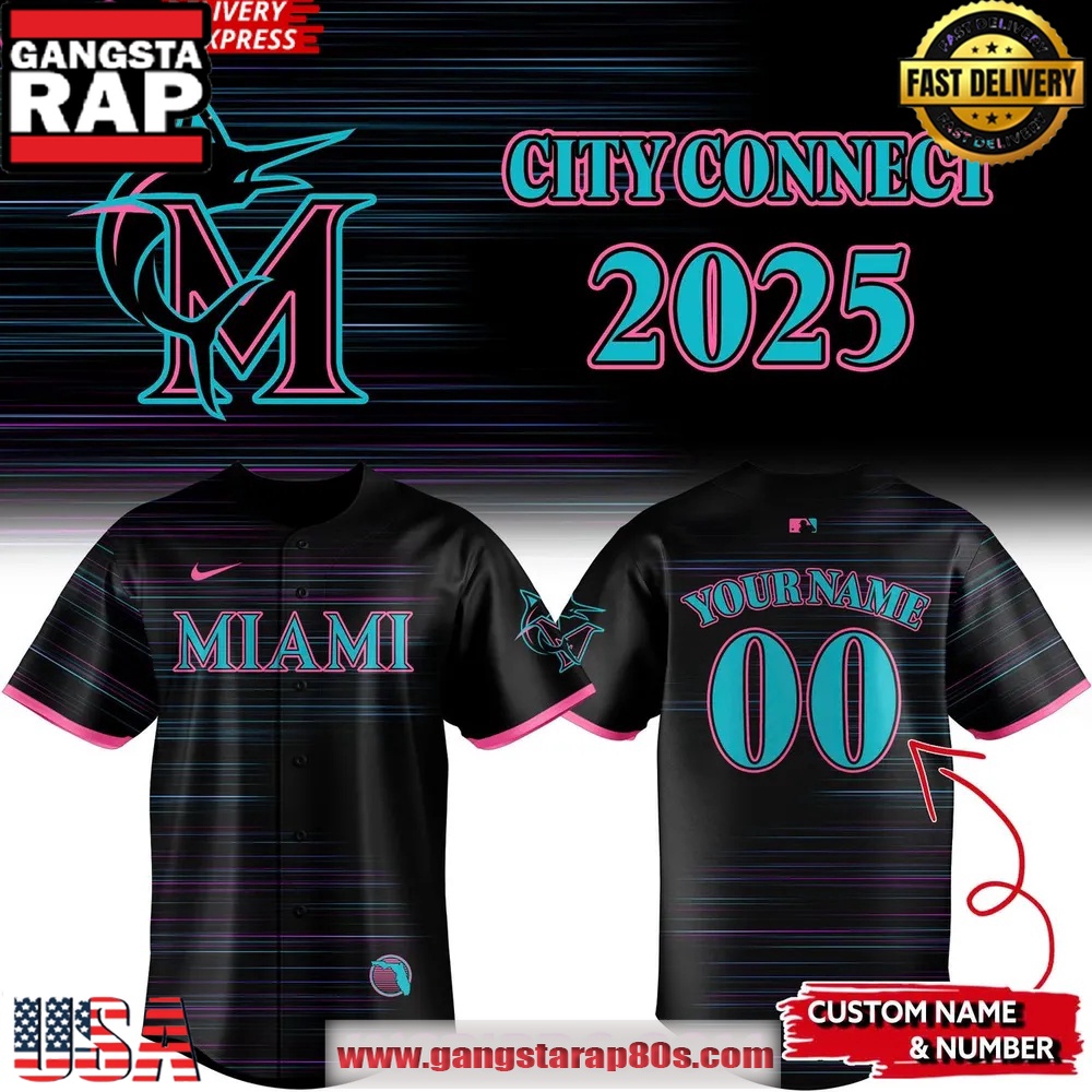 Miami Marlins 2025 City Connect Baseball Jersey