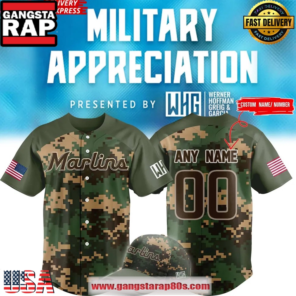 Miami Marlins x 2025 Military Appreciation Night Baseball Jersey