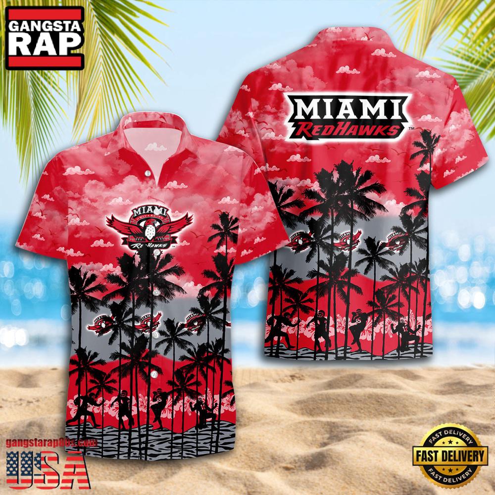 Miami (Ohio) Redhawks Style Hot Summer Aloha Hawaiian Shirt Miami (Ohio) Redhawks Style Hot Summer Aloha Hawaiian Shirt