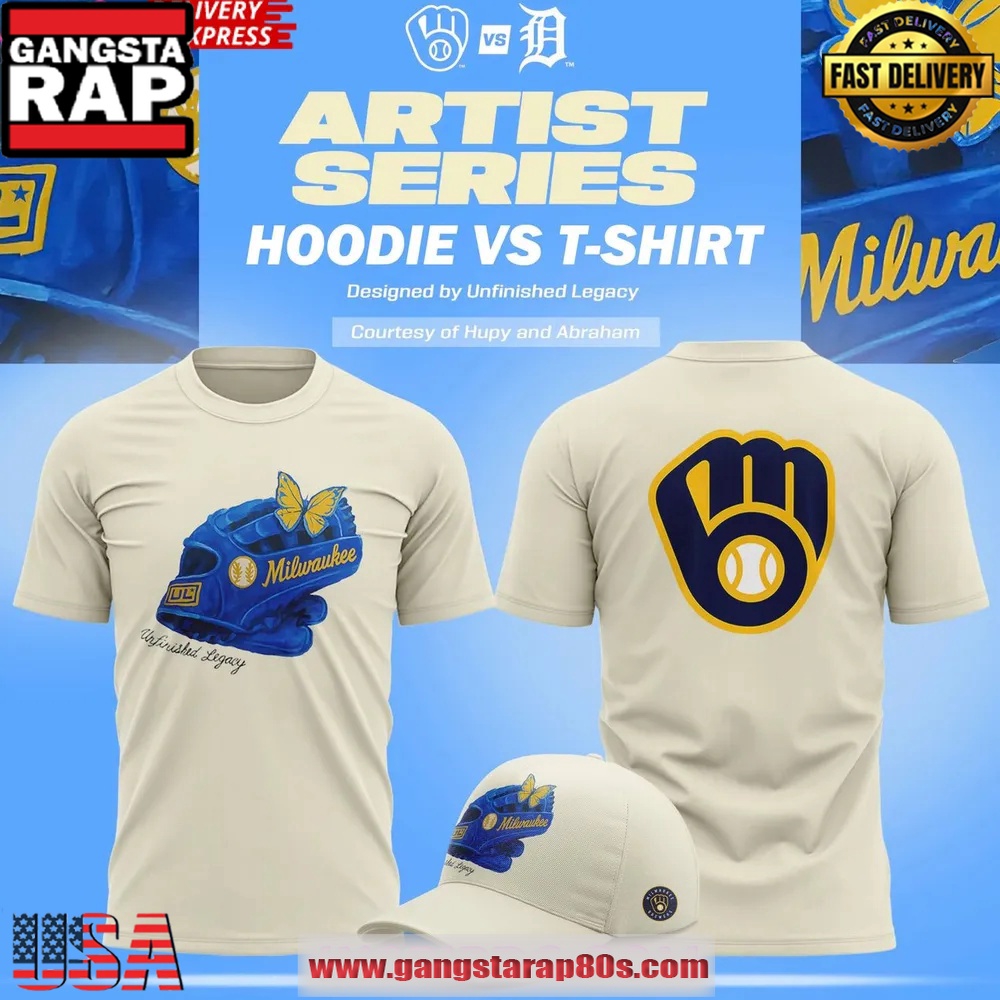 Milwaukee Brewers x Unfinished Legacy Artist Series Unisex T Shirt Milwaukee Brewers x Unfinished Legacy Artist Series Unisex T Shirt