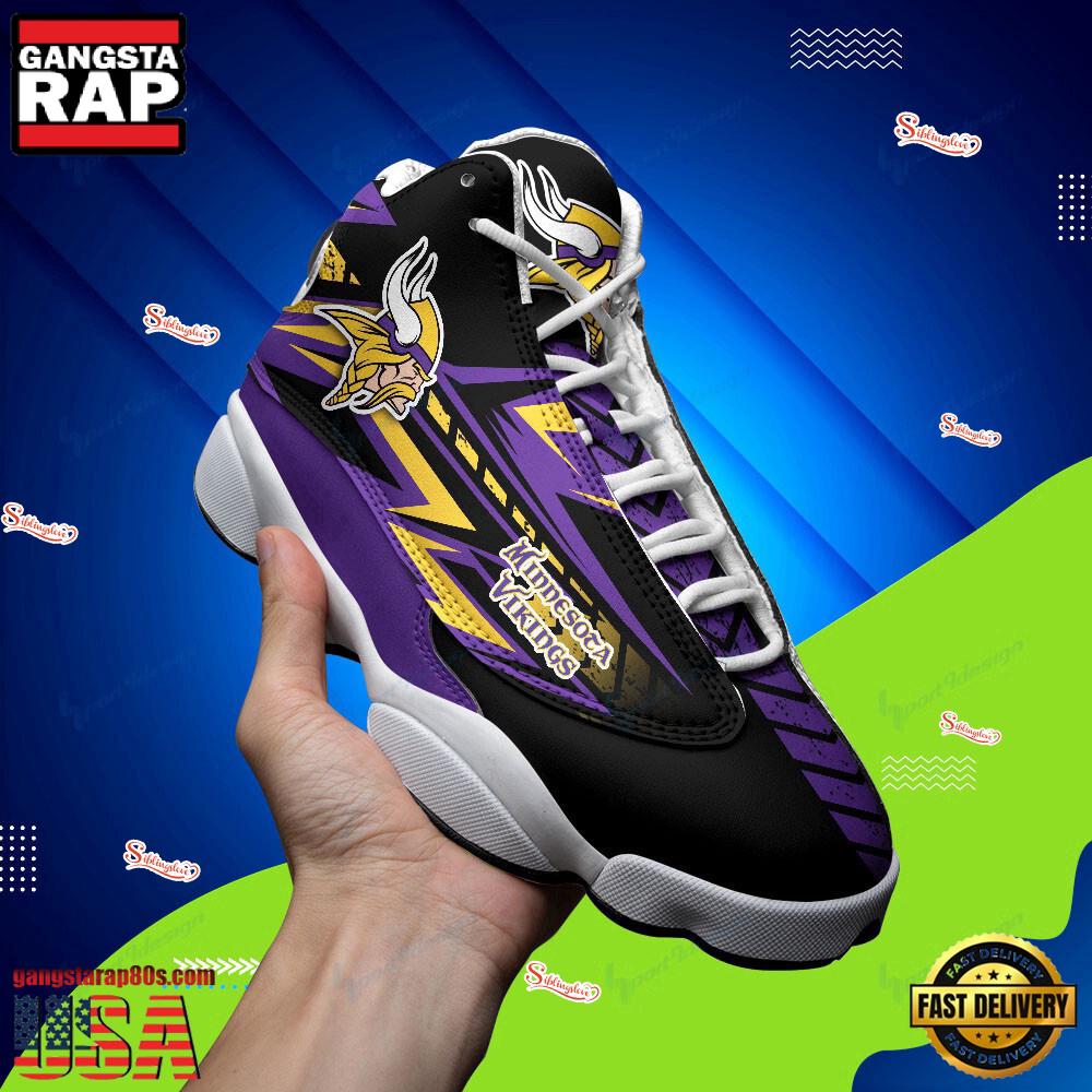 NFL Minnesota Vikings New Design Air Jordan 13 Running Sneakers Shoes For Fans NFL Minnesota Vikings New Design Air Jordan 13 Running Sneakers Shoes For Fans