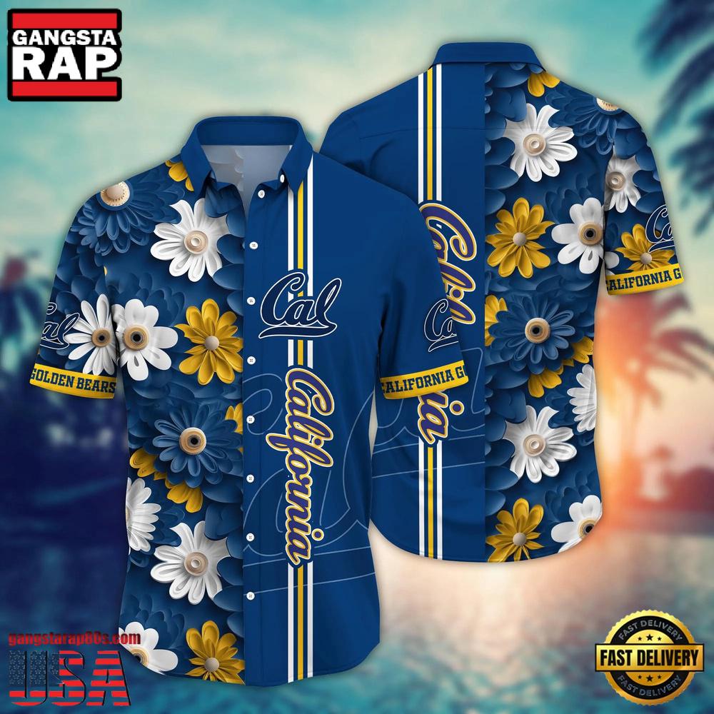NCAA California Golden Bears Flower Summer Aloha Button Hawaiian Shirt