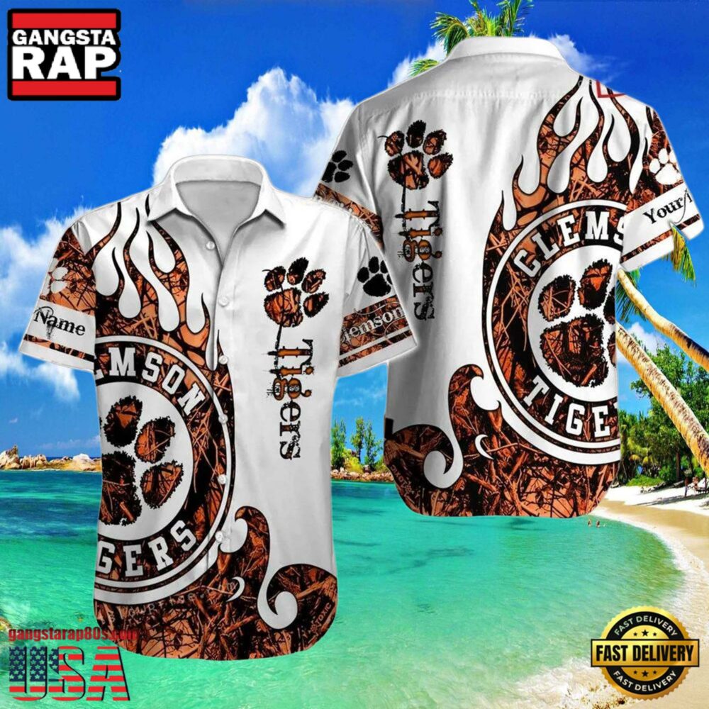 NCAA Clemson Tigers Custom Name Cheap Hawaiian Shirt