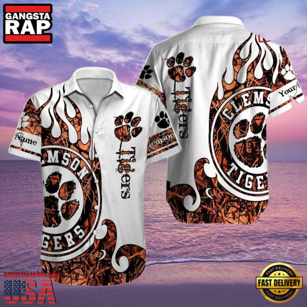 NCAA Clemson Tigers Custom Name Cheap Hawaiian Shirt