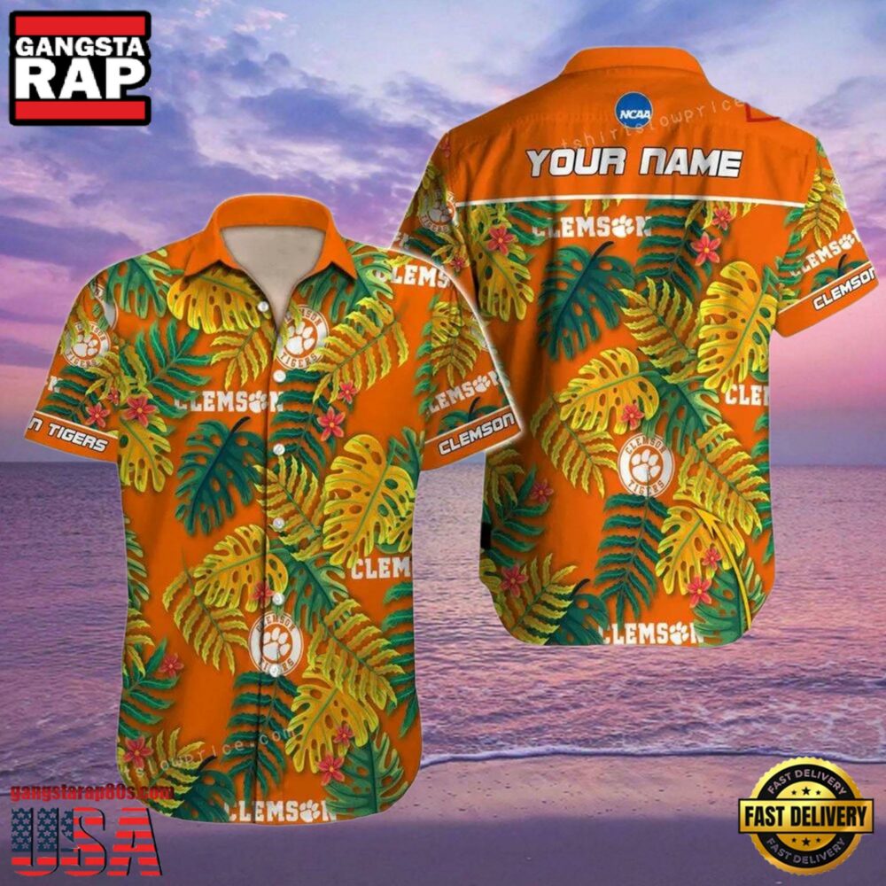 NCAA Custom Name Clemson Tigers Hawaiian Shirt Cheap For Mens Womens.jpg