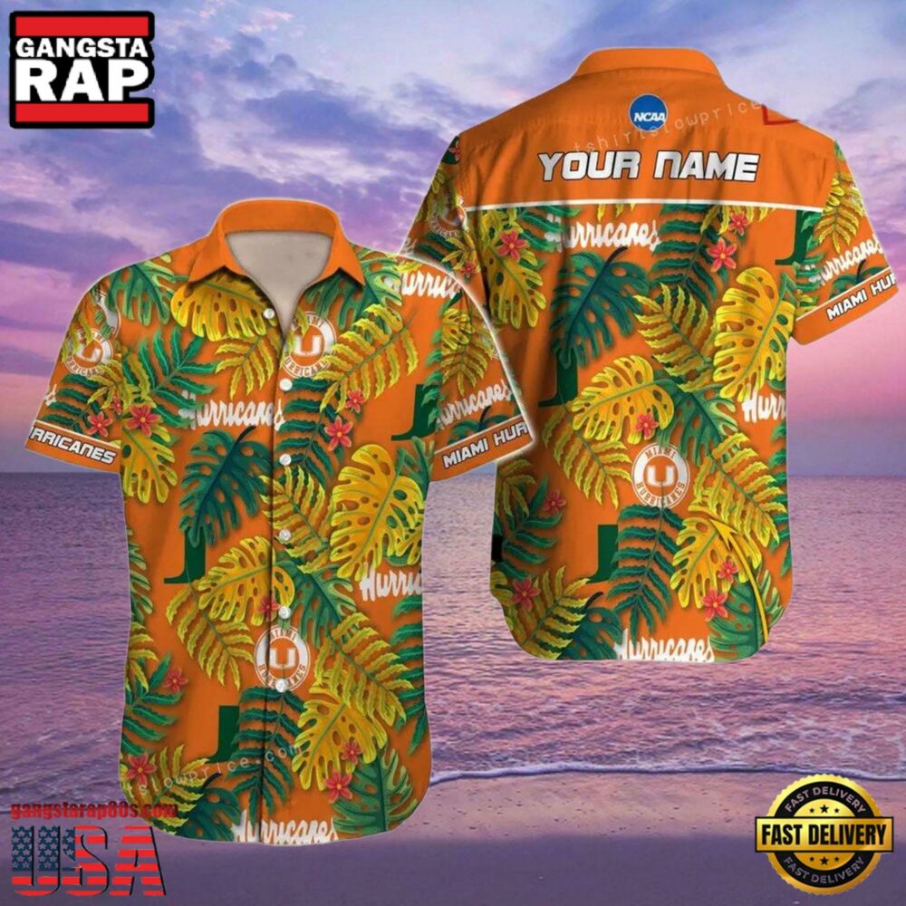NCAA Custom Name Miami Hurricanes Hawaiian Shirt Cheap.jpg