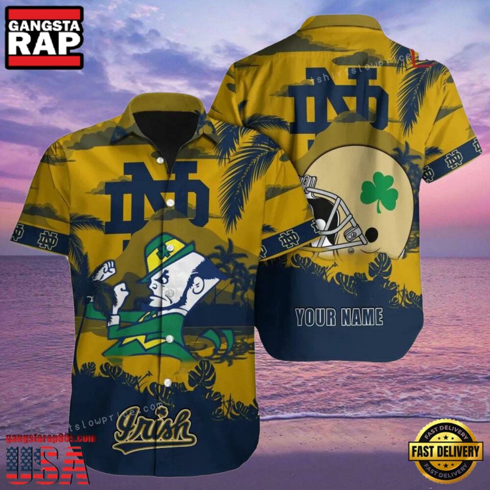 NCAA Custom Name Notre Dame Fighting Irish Hawaiian Shirt Cheap For Mens Womens.jpg